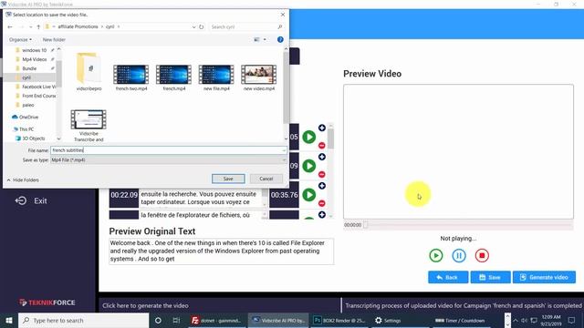 Vidscribe Demo - Translating PLR Videos From French to Spanish смотреть онлайн