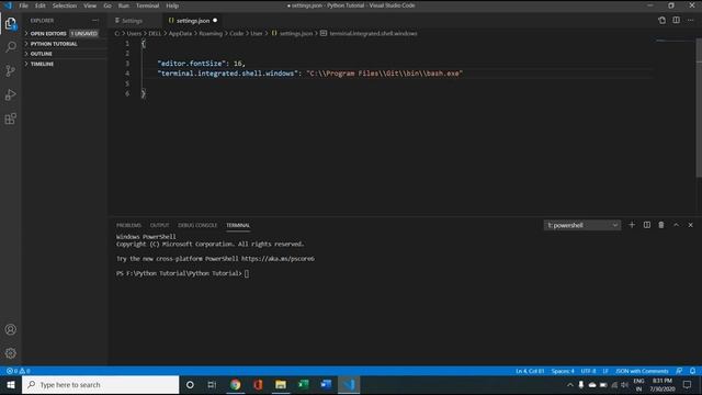 Integrate Git Bash and python with Visual Studio Code in hindi/urdu смотреть онлайн