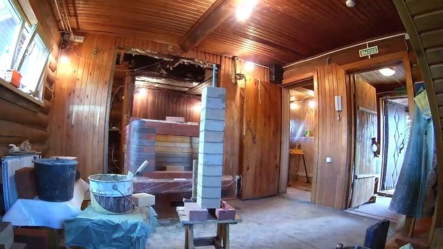 ТаймЛапс Кладка банной печи с камином в банях "Лысая горка" смотреть онлайн