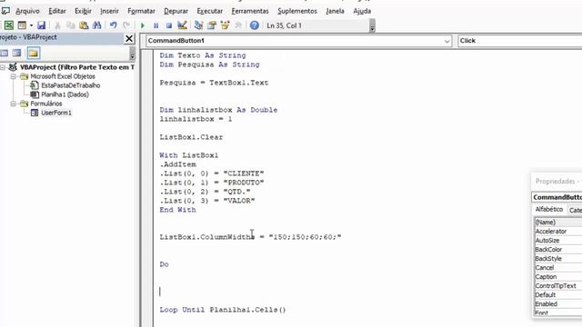 FILTRO por PARTE do TEXTO em TEXTBOX - CARREGAR DADOS em LISTBOX Excel VBA смотреть онлайн