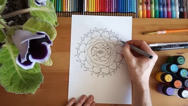 Мандала рисование - Мастер класс для начинающих Часть 4 смотреть онлайн