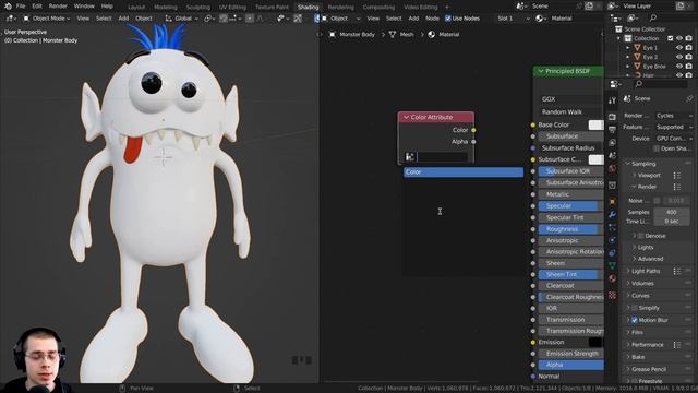 How to Paint in Blender's Sculpt Mode (No Textures or UV's Needed) смотреть онлайн