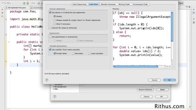 Eclipse Java Tutorial 10 - Save Actions смотреть онлайн