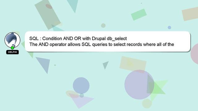 SQL : Condition AND OR with Drupal db_select смотреть онлайн