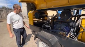 Дизельный винтовой компрессор КВ-12/10П (на шасси) ЧКЗ. Обзор и запуск