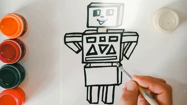 robot Bolalar uchun rasm chizich / Робот сурет салу. Сурет салу уйрену/как нарисовать робот Рисунок смотреть онлайн