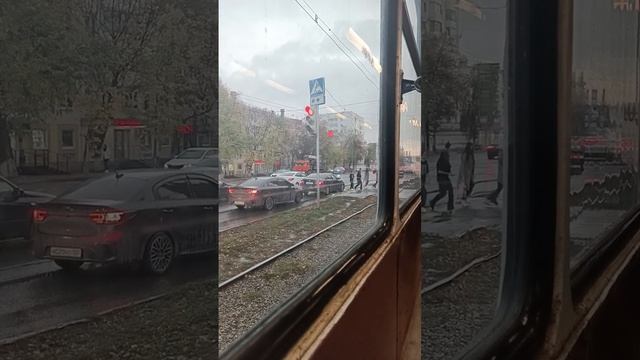 Уфа, вид из окна трамвая №18 смотреть онлайн