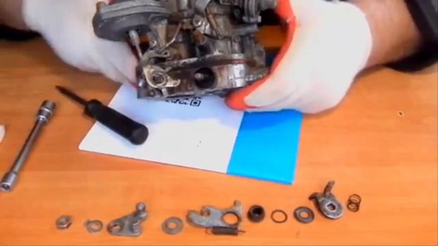 Карбюратор ОЗОН, разбор привода дроссельной заслонки. смотреть онлайн