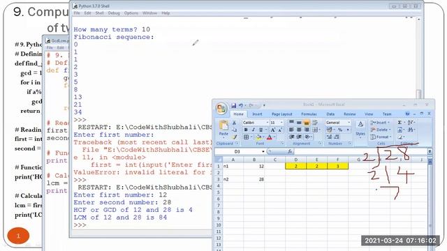 Python Program#9 To compute the greatest common divisor and least common multiple of two integers. смотреть онлайн