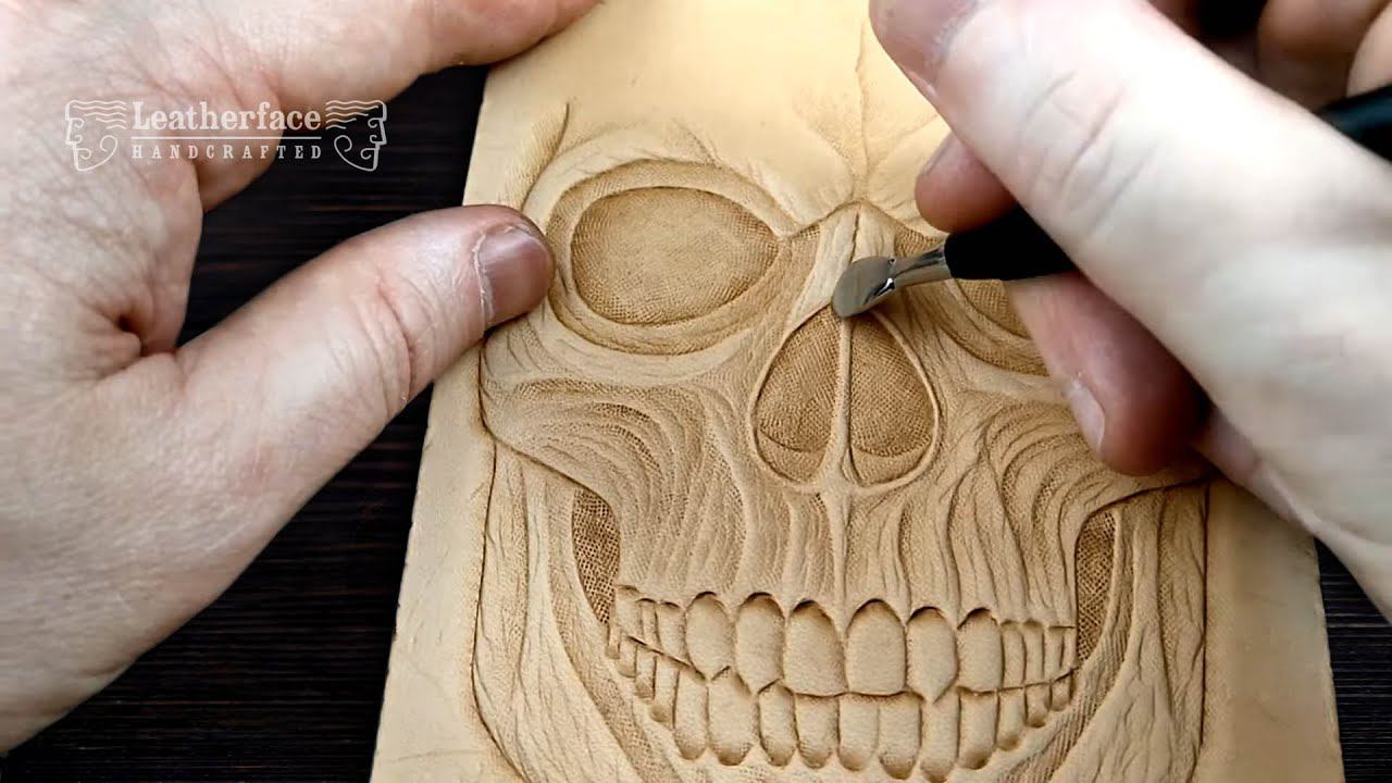 Cosmetic Bag Sewing Tutorial | Leather Carving | Работа с кожей