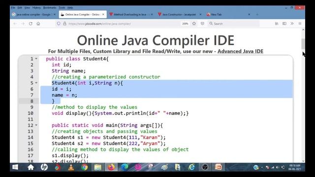 Java Programming Practices (Constructors) in Tamil through online compiler - #constructorExample смотреть онлайн