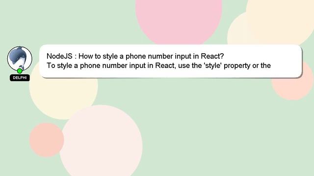 NodeJS : How to style a phone number input in React? смотреть онлайн