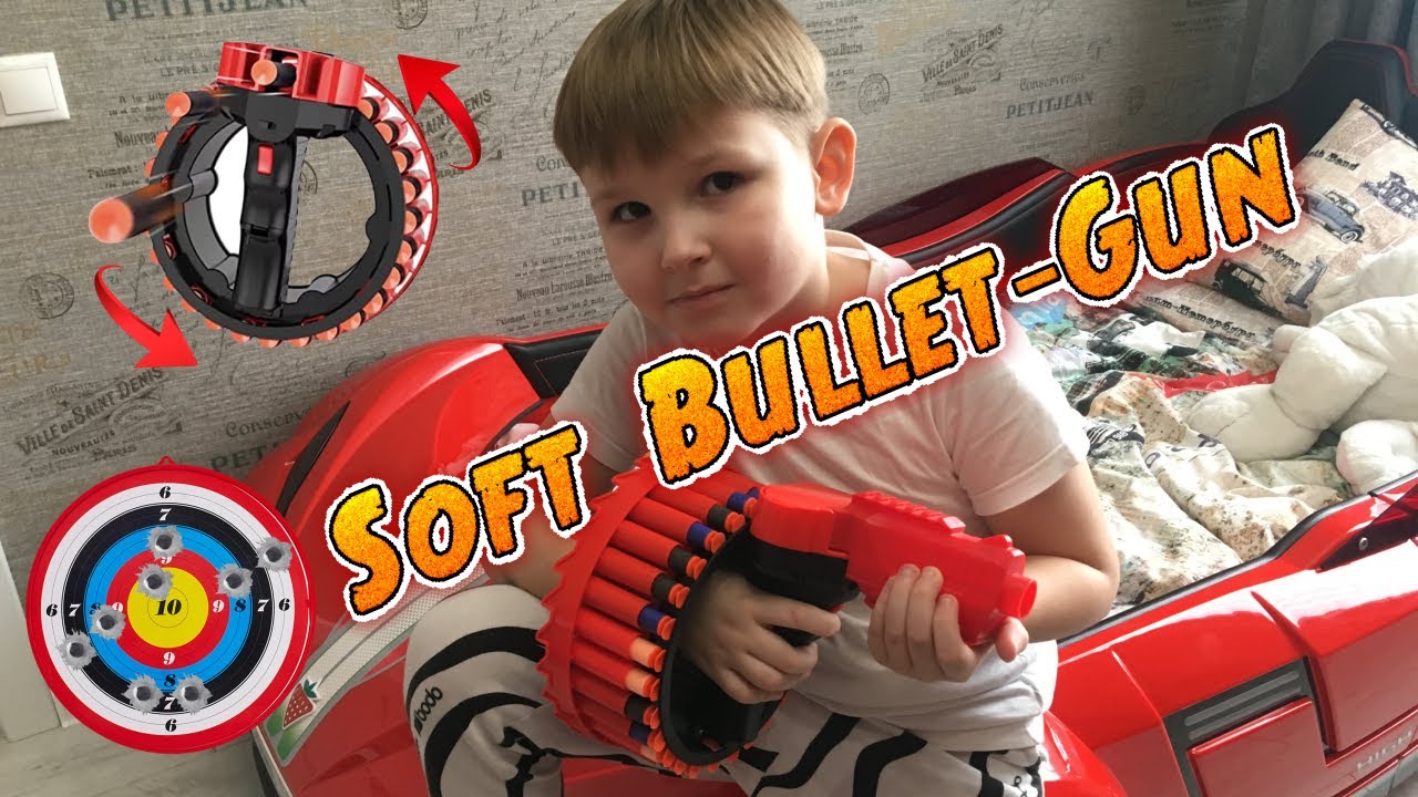 Бластер Soft Bullet-Gun. Стреляет и крутится на 360 градусов смотреть онлайн