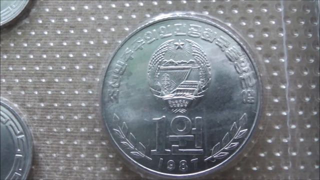 Монеты Северной Кореи 1 чон, 5 чон, 10 чон, 50 чон и 1 вон / coins of North Korea смотреть онлайн