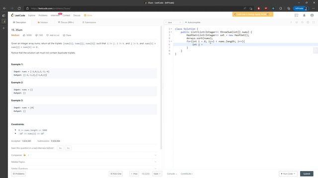 LeetCode 15 | 3Sum | 3 Pointers | HashSet | Java смотреть онлайн