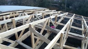 Односкатная крыша 21✕12м. Строим гараж_склад