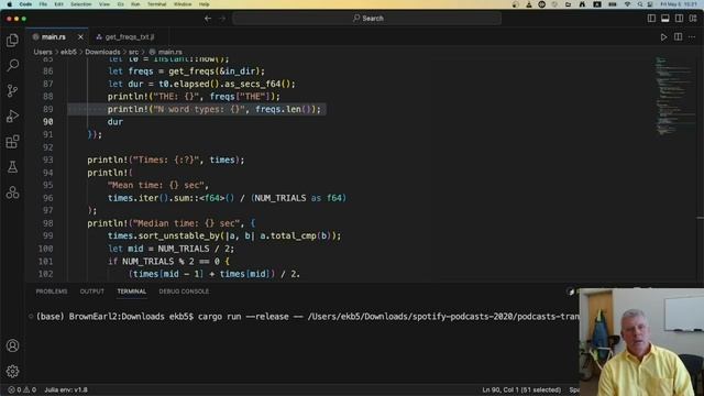 Rust versus Python and Julia to calculate word frequencies смотреть онлайн
