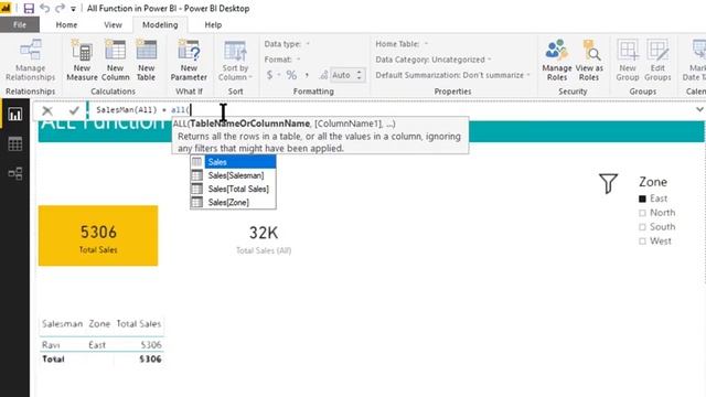 Understanding ALL function in DAX смотреть онлайн