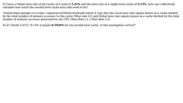 Calculate Miss rate of L2 cache given global and L1 miss rates смотреть онлайн