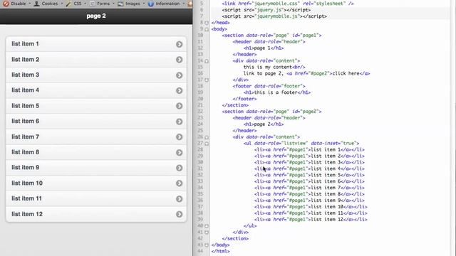 jQuery Mobile - List views смотреть онлайн