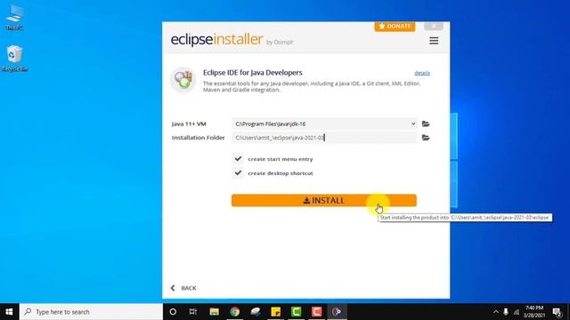 How to Install Eclipse 2021-03 with Java 16 on Windows 10 смотреть онлайн