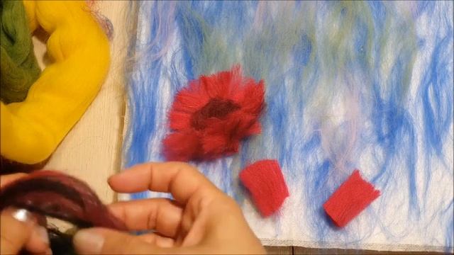 Мастер класс "Цветы в технике живопись цветной шерстью" смотреть онлайн