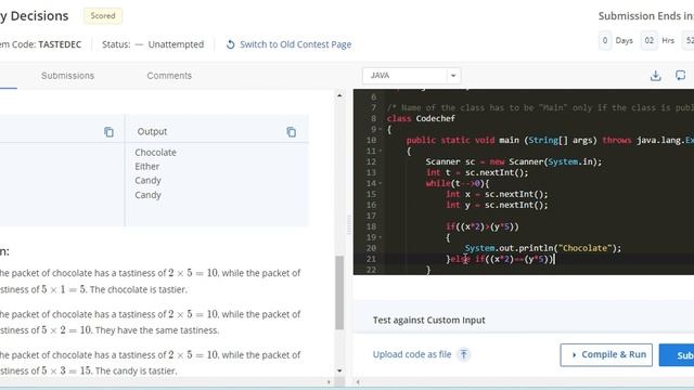 Tasty Decisions codechef solutions || Starter 63 codechef contest смотреть онлайн