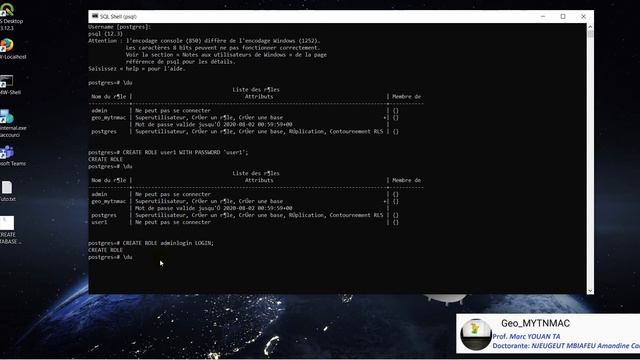 [Geo_MYTNMAC] PSQL (03) Créer un Superutilisateur Postgres via SQL SHELL (PSQL) смотреть онлайн