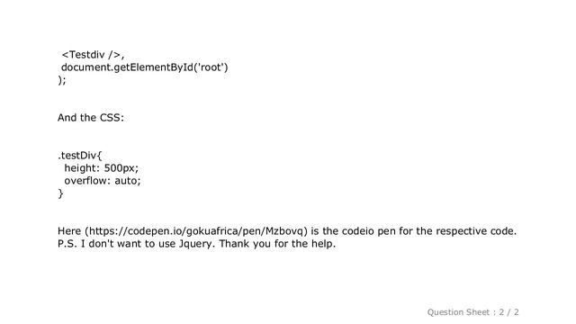 HTML : React : setting scrollTop property of div doesn't work смотреть онлайн
