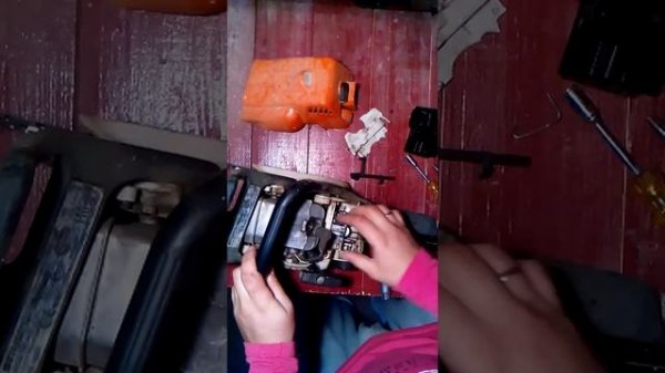 SHTIL MS180  почистить карбюратор