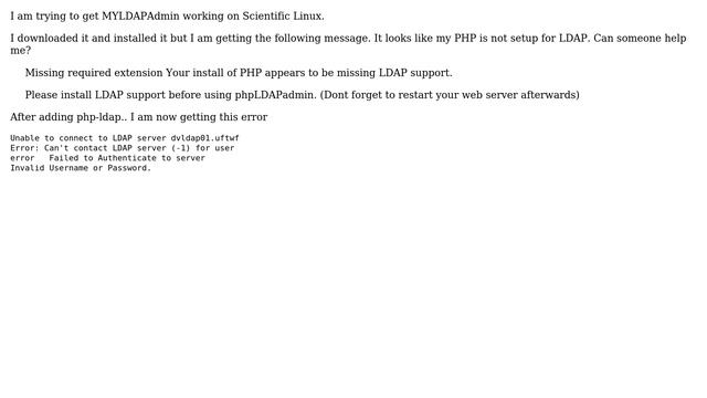 DevOps & SysAdmins: Trying to get MYLDAPAdmin working on Scientific Linux смотреть онлайн