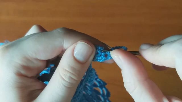 Голубая салфетка крючком. МК. Часть 3 из 5. смотреть онлайн