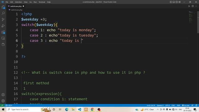 #15 What is switch case in php ? How to use switch case in php in hindi смотреть онлайн