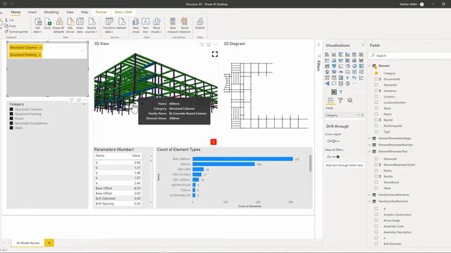 Power BI 3D Demo - Revit Structural Dashboard смотреть онлайн