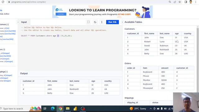 SQL || IN Operator || Filter Based on Multiple Values || SQL Tutorial Series смотреть онлайн