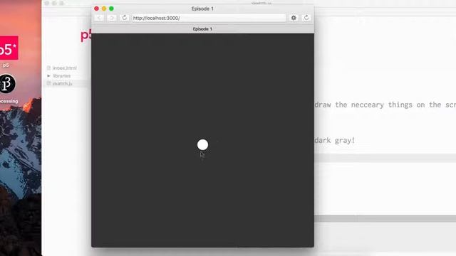 p5JS pong 1 | Creating a bouncing ball! смотреть онлайн