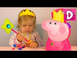✿ Свинка Пеппа Принцесса. Кейс. Примеряем украшения. Peppa Pig Princess Case unboxing