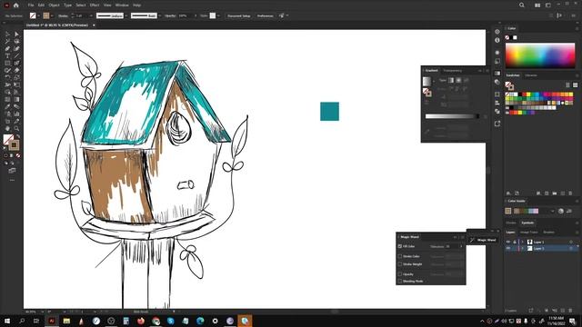 Bird House sketch stock illustration смотреть онлайн