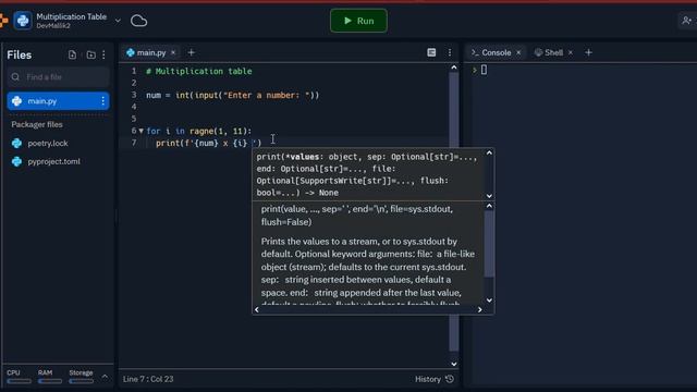 Multiplication Table in Python | Python Programming Beginner | #dev_code смотреть онлайн