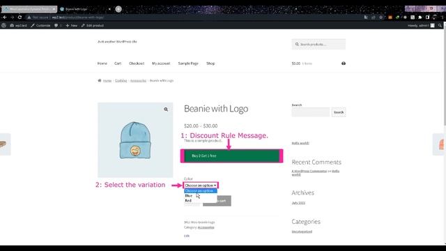 Buy 2 Get 1 Free For Variable Product in WooCommerce смотреть онлайн