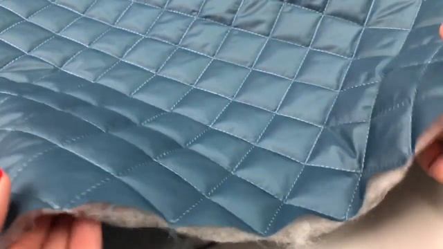 Стеганная ткань для куртки на синтепоне матовая Ромб 3,5*3,5, арт.PS2282-24 цвет синий смотреть онлайн