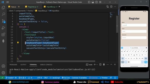 Input State And Reusable Components | Full stack React Native Application | React Native Project смотреть онлайн