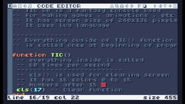TIC-80 Beginner Tutorial #1 - Introduction and cls() Function смотреть онлайн
