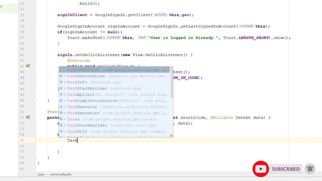 Firebase Google Sign-in Authentication Android | Part 2/3 | Android App Development Tutorials смотреть онлайн
