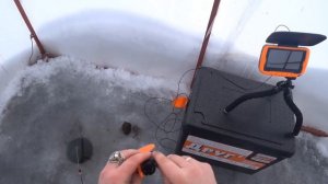 Зимняя рыбалка на окуня с подводной камерой. Тест камеры Calypso