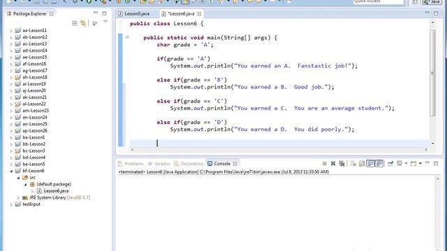 Java Tutorial - 06 - The If-Else-If Ladder смотреть онлайн