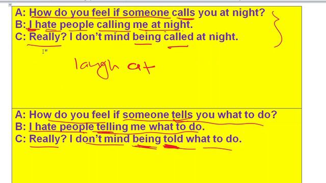 How do you feel if someone + V-s/es ...? I love/hate people + V-ing.. , I don't mind being/having V смотреть онлайн