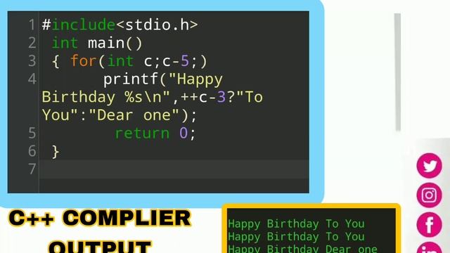 HAPPY BIRTHDAY CODE IN C++ WITH OUTPUT смотреть онлайн