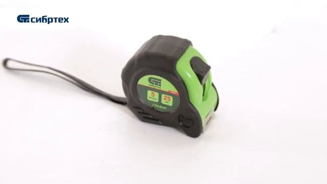 Обзор Рулетка Сибртех "Графит", корпус с резиновым напылением смотреть онлайн