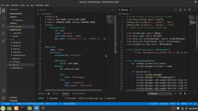 Hamster messaging app UI Development kivy, kivymd in python | With SJ | смотреть онлайн